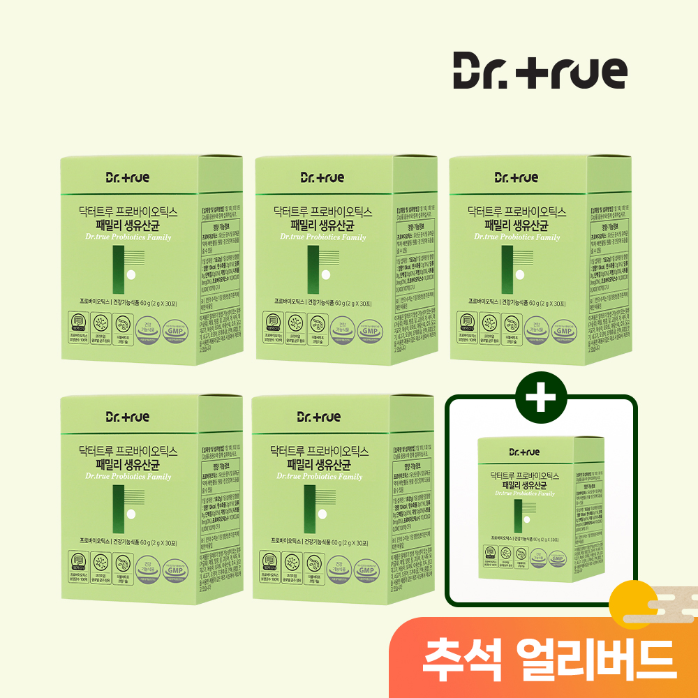 닥터트루 프로바이오틱스 포스트바이오틱스 온가족 패밀리 유산균 30포, 6개