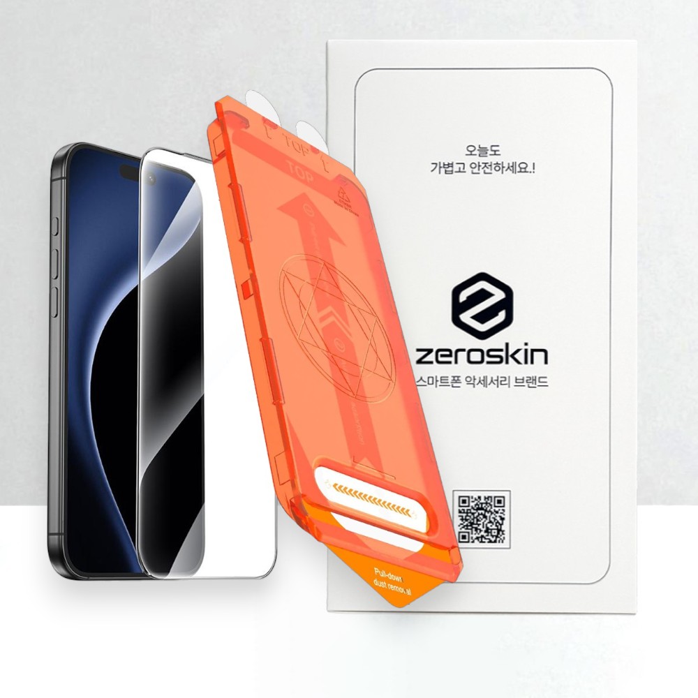 [당일발송! 오후 5시까지!] 제로스킨 강화유리 액정보호필름 3초매직 아이폰17 프로, 1매입