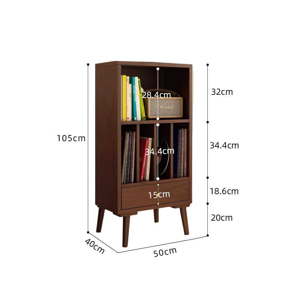 LP 보관함 턴테이블 목재 레코드 잡지 소파옆 수납장 40x48x83 - 상세 이미지 5