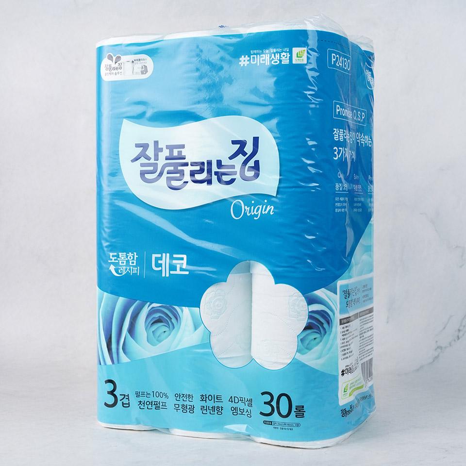 메가마트 미래생활 잘풀리는집 도톰한 3겹 데코 화장지 30mx30롤 - 상세 이미지 2