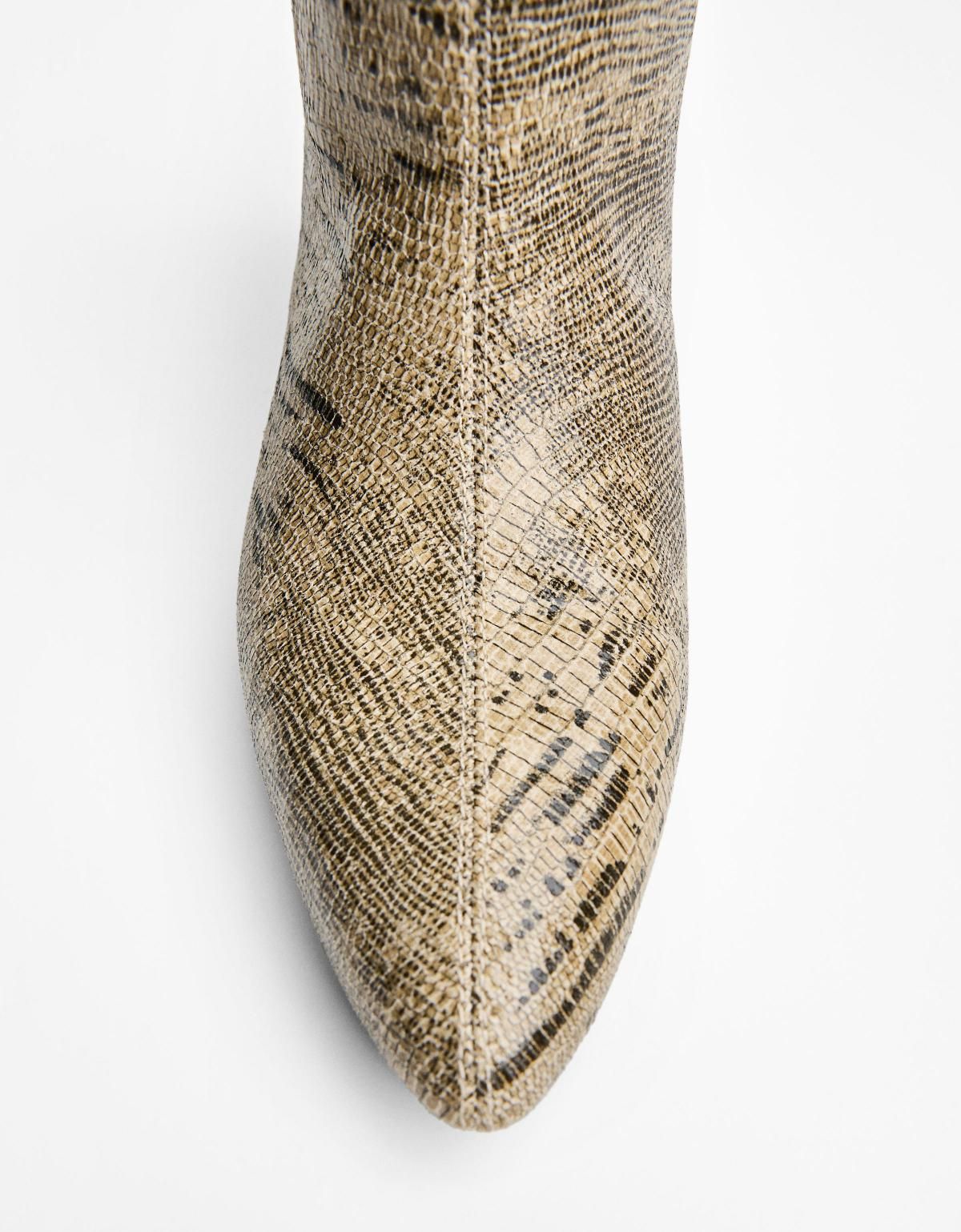 버쉬카 파이톤 패턴 와이드 힐 앵클부츠 1110/664 ANIMAL PRINT - 상세 이미지 4