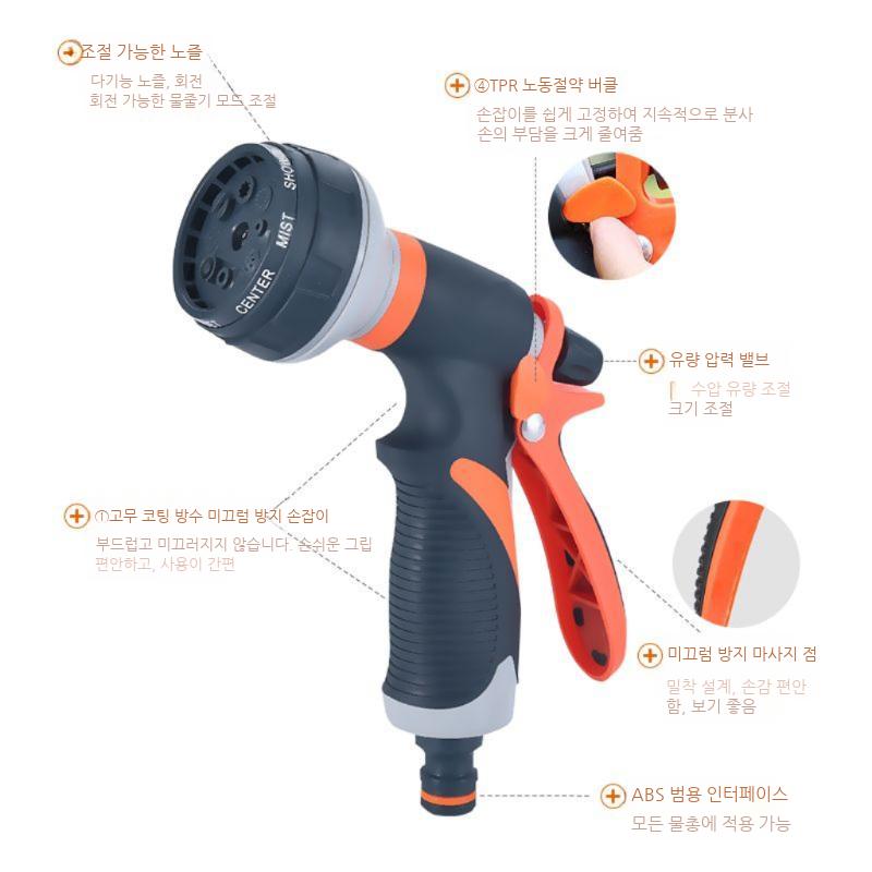 호스릴 세트 풀리 텃밭 물 세차 청소 물호스 원예 - 상세 이미지 4