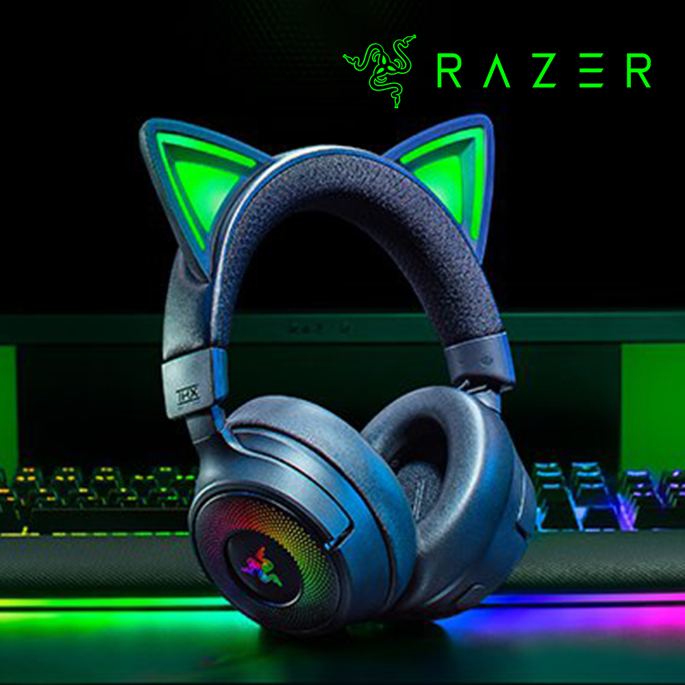 [국내정발] 레이저 크라켄 키티 V3 PRO 무선 게이밍헤드셋 블랙