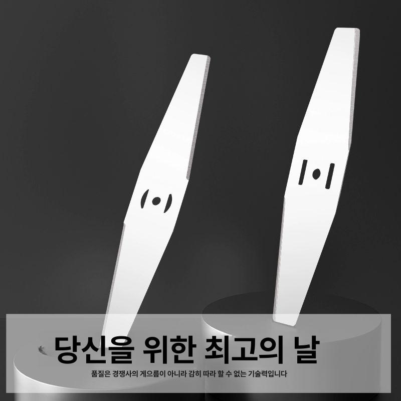 예초기 삼각형 날 깎는 깍는 기본 핸들 교체 너트 트리머 블레이드 부품 백강 강철 잔디 두꺼운 백강 칼날 3개 세트 15cm - 상세 이미지 3