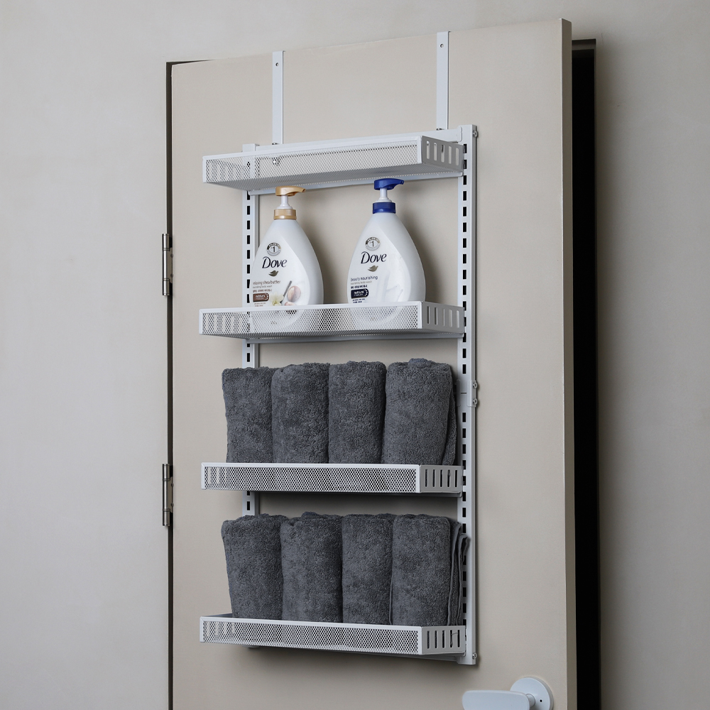 문걸이 수납 선반 세탁실 벽선반 베란다 벽걸이 방문뒤 욕실 문 부착형 걸이형 문고리