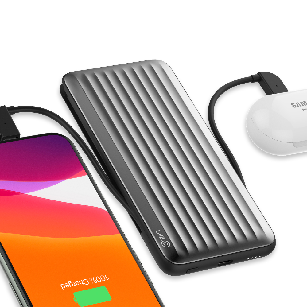 랩씨 대용량 C타입 보조배터리 PD 고속 충전 삼성 갤럭시 아이폰 호환 10000mAh, 그레이 - 상품 이미지