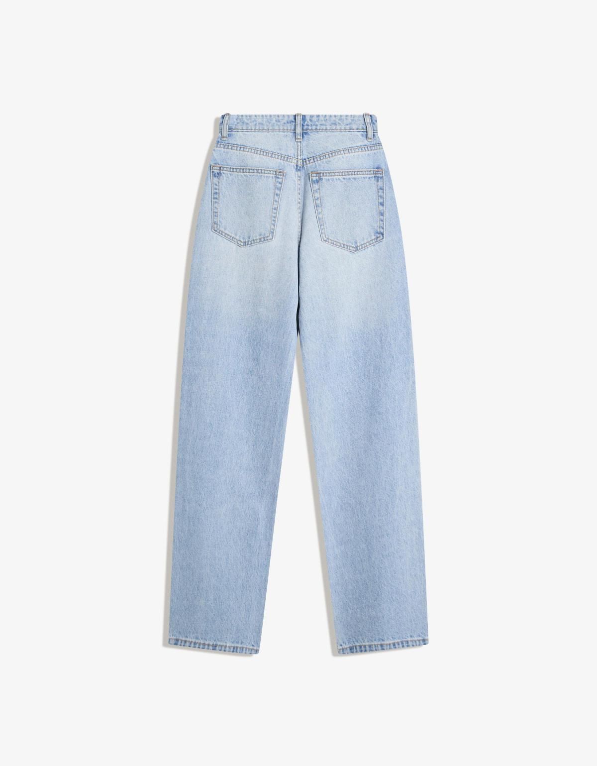 버쉬카 라인스톤 와이드 스트레이트 데님 팬츠 5018/156 LIGHT BLUE - 상세 이미지 4