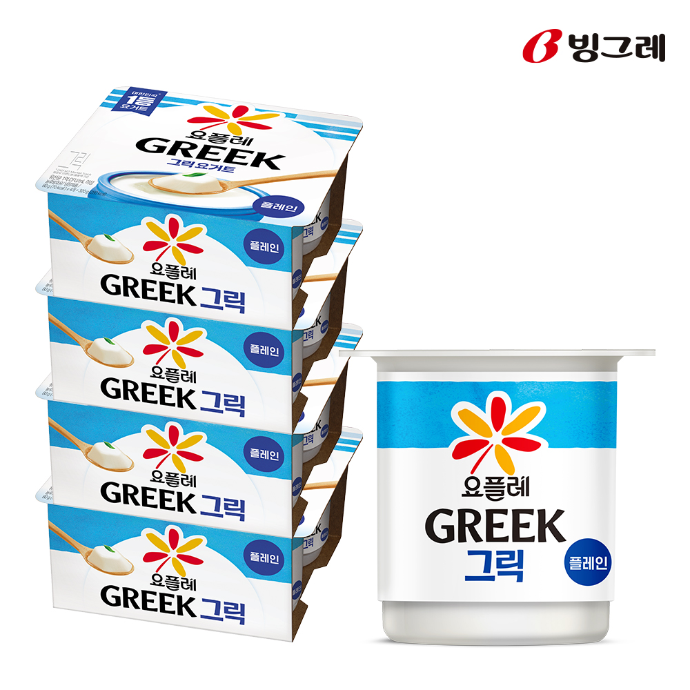 빙그레 요플레 그릭 플레인 80g X 16개 그릭요거트