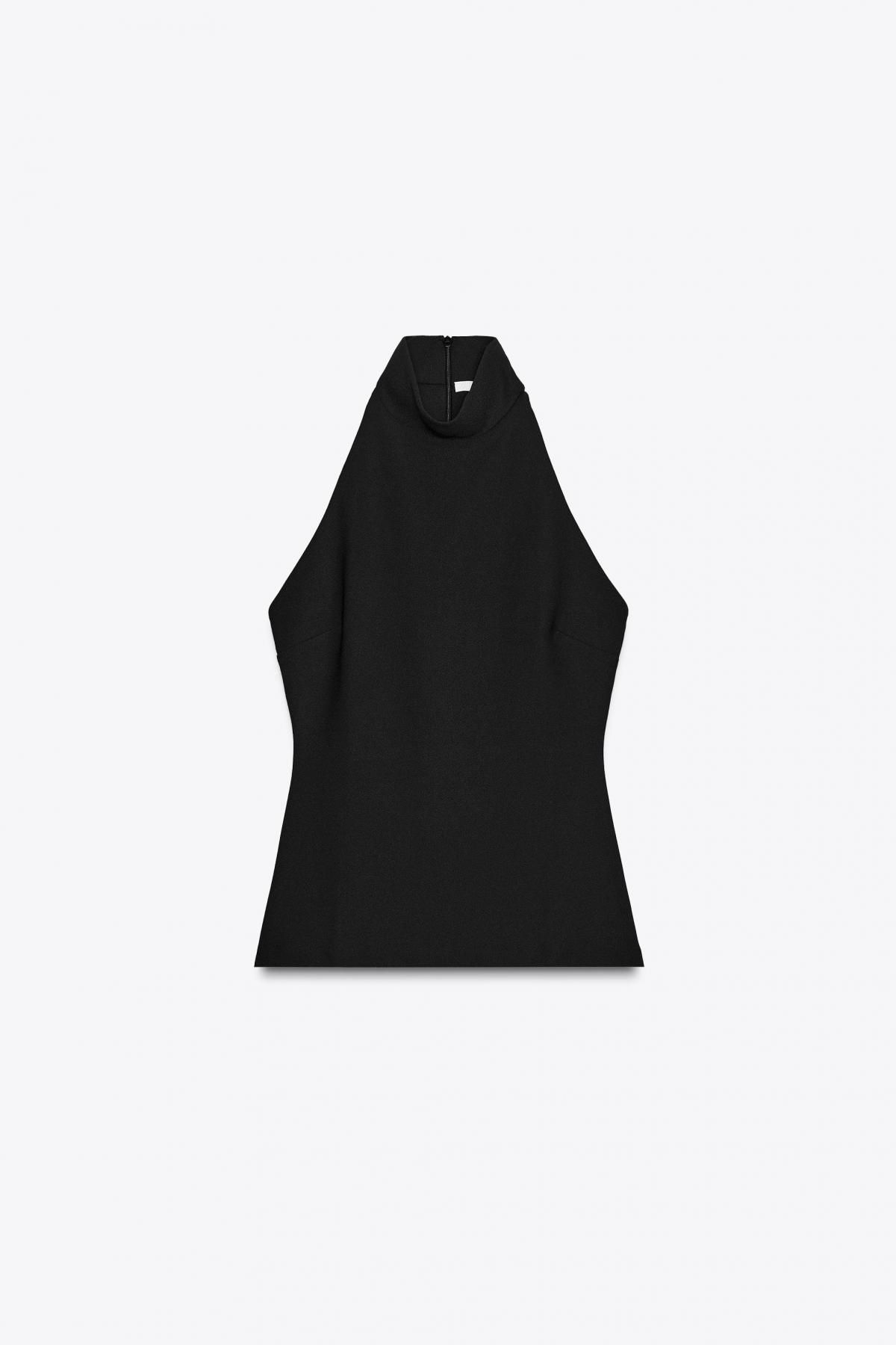 자라 모던 크레이프 홀터넥 민소매 탑 3641/710 BLACK - 메인 이미지