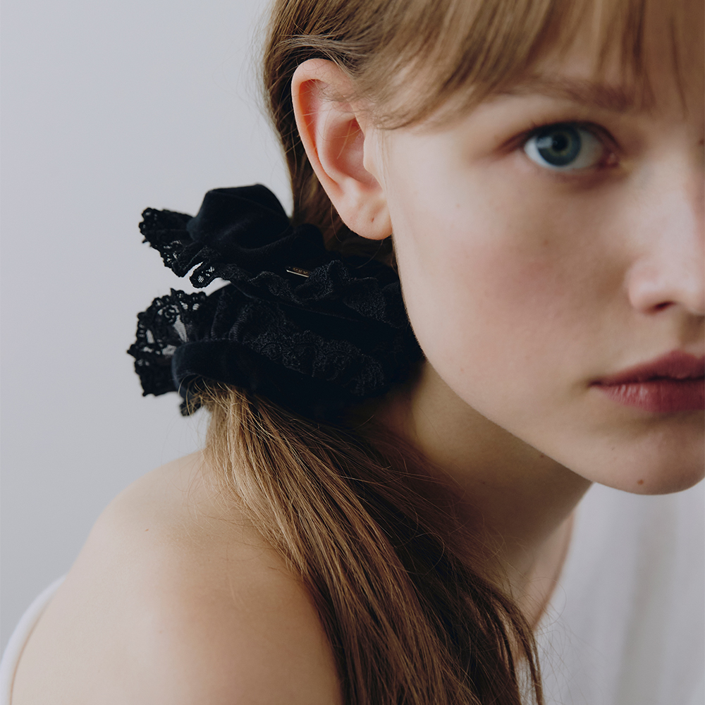 [빈티지헐리우드]Rose Lace Velvet Scrunchie_VH2579HB004M - 상세 이미지 3