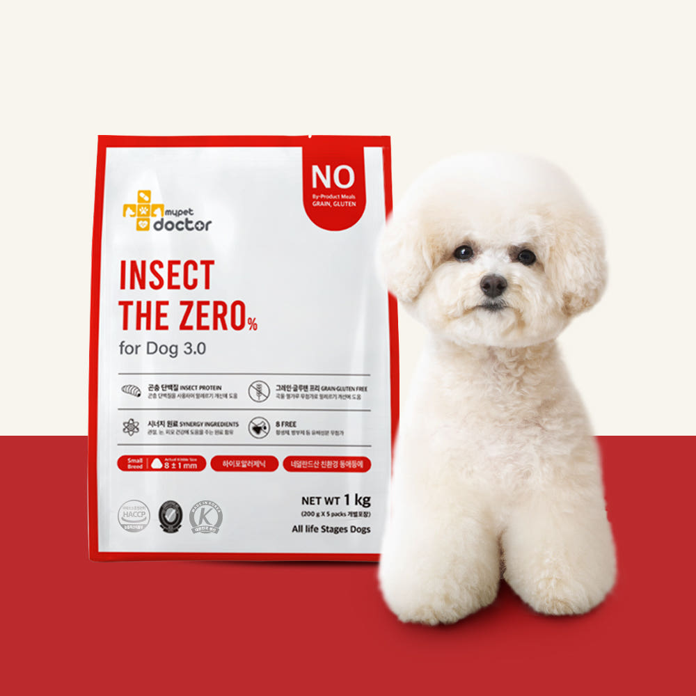 마이펫닥터 인섹트더제로 포 독 3.0 강아지 사료 곤충 피부 알러지 고단백 단일단백질 1kg