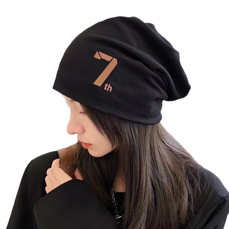 가발달린비니 모자 가발 일체형 패션 통 부분 앞머리 30CM 블랙브라운 가발 블랙모자 - 상세 이미지 5