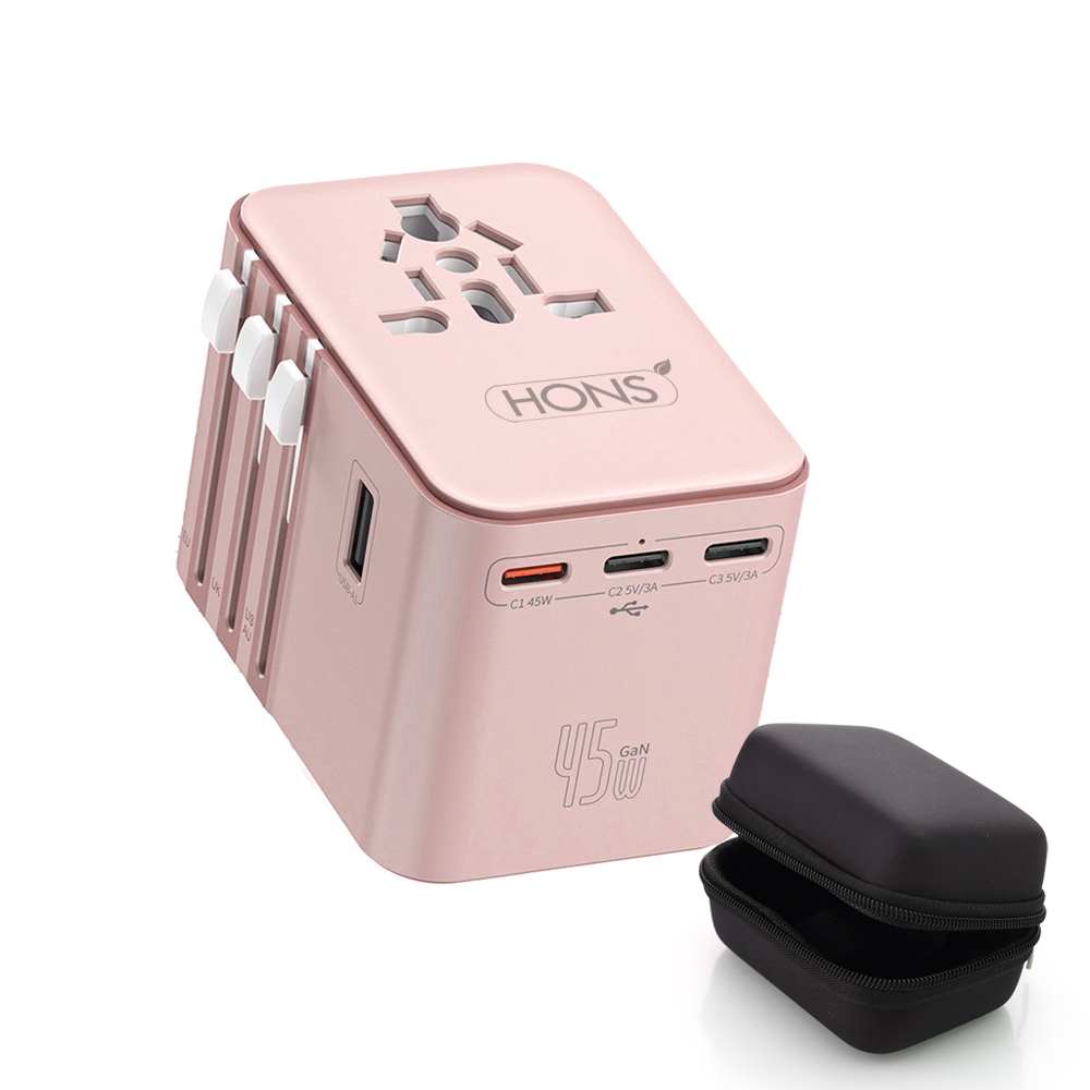 혼스 해외여행용 GaN PD45W 고속 2500W 멀티 어댑터 HSTA-45W5, 1개 - 상품 이미지