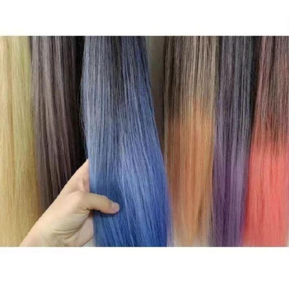 노팁 붙임머리 투톤 염색 헤어피스 인모 베이지 50cm 200묶음 - 상세 이미지 3