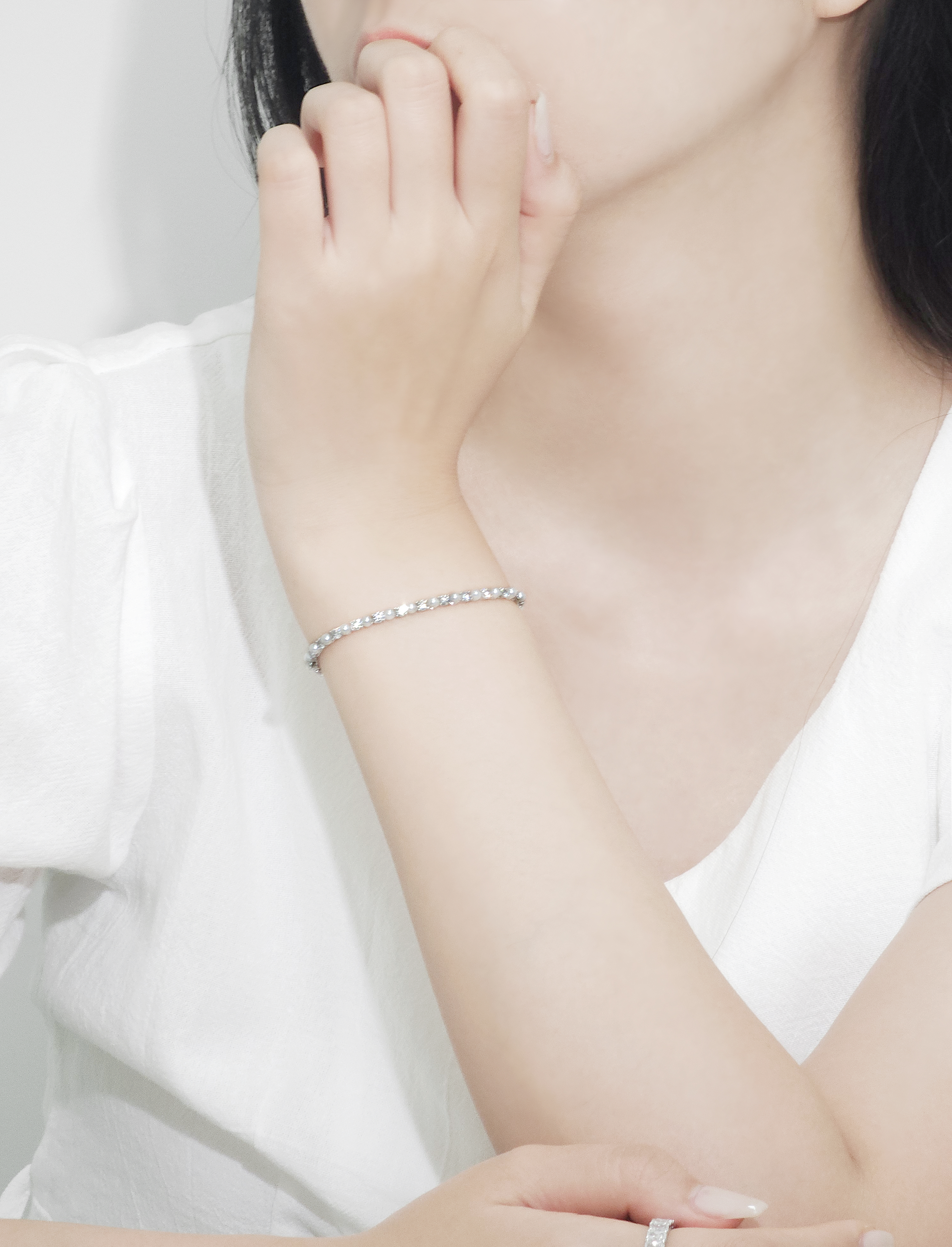 랩다이아 테니스팔찌 1부 진주 14k 18k - 상세 이미지 4