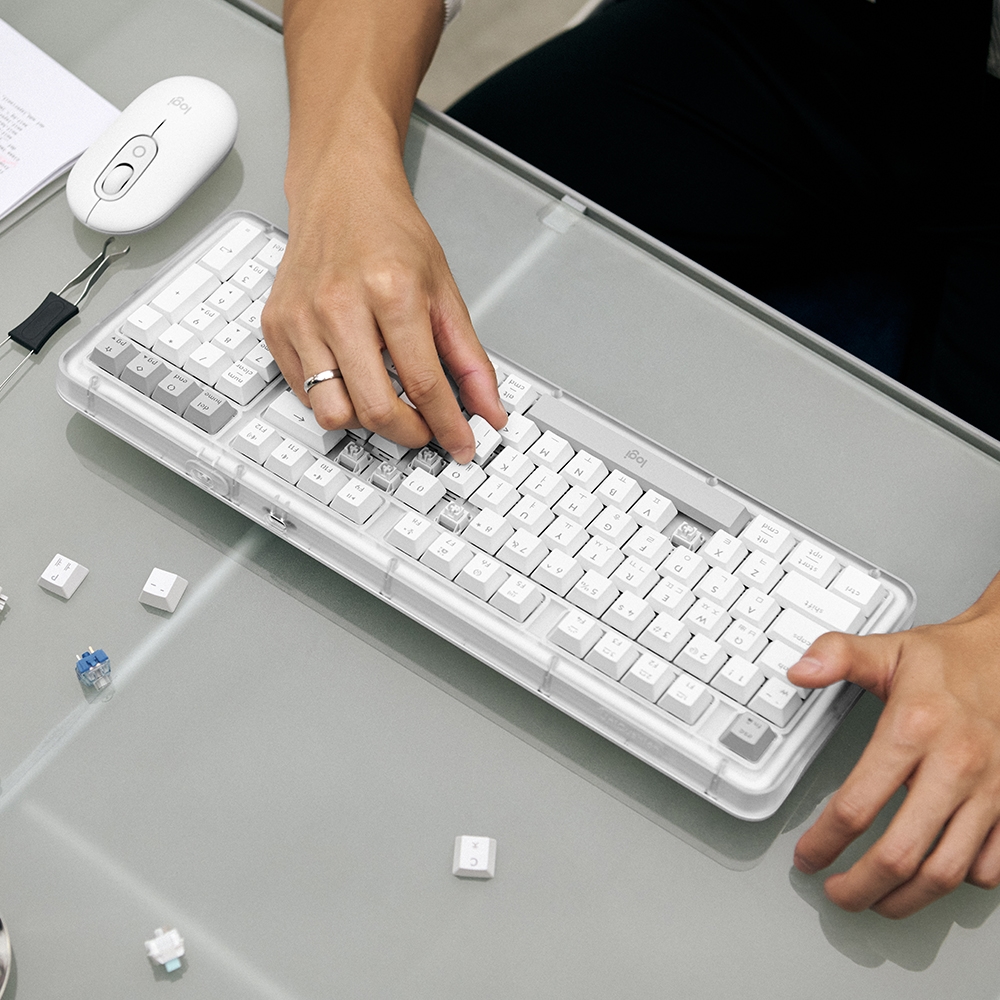 로지텍코리아 공식 Alto Keys K98M 무선 키보드 오프화이트, 마블축