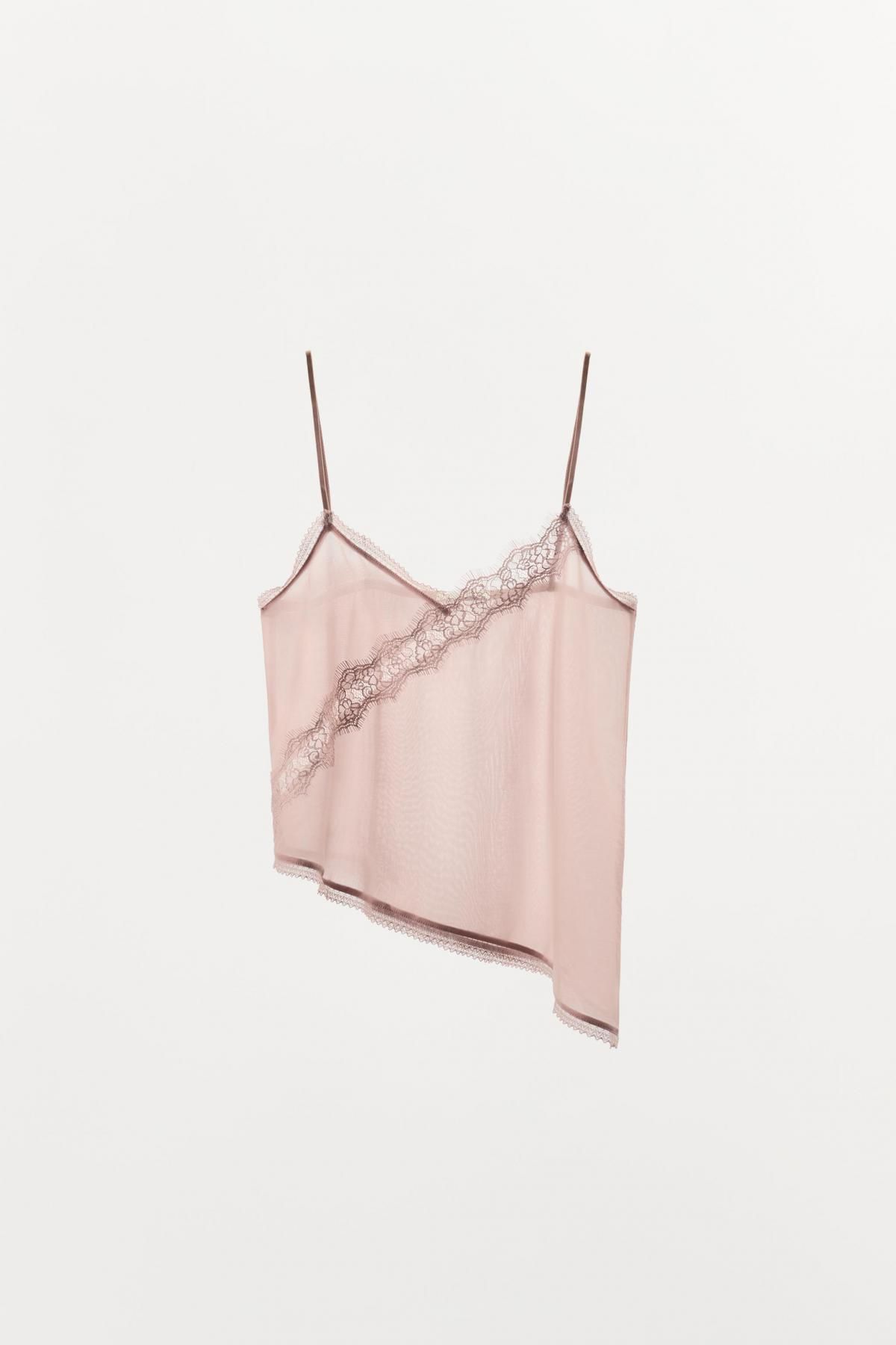 자라 오간자 레이스 스트랩 민소매 탑 4813/808 PINK - 메인 이미지