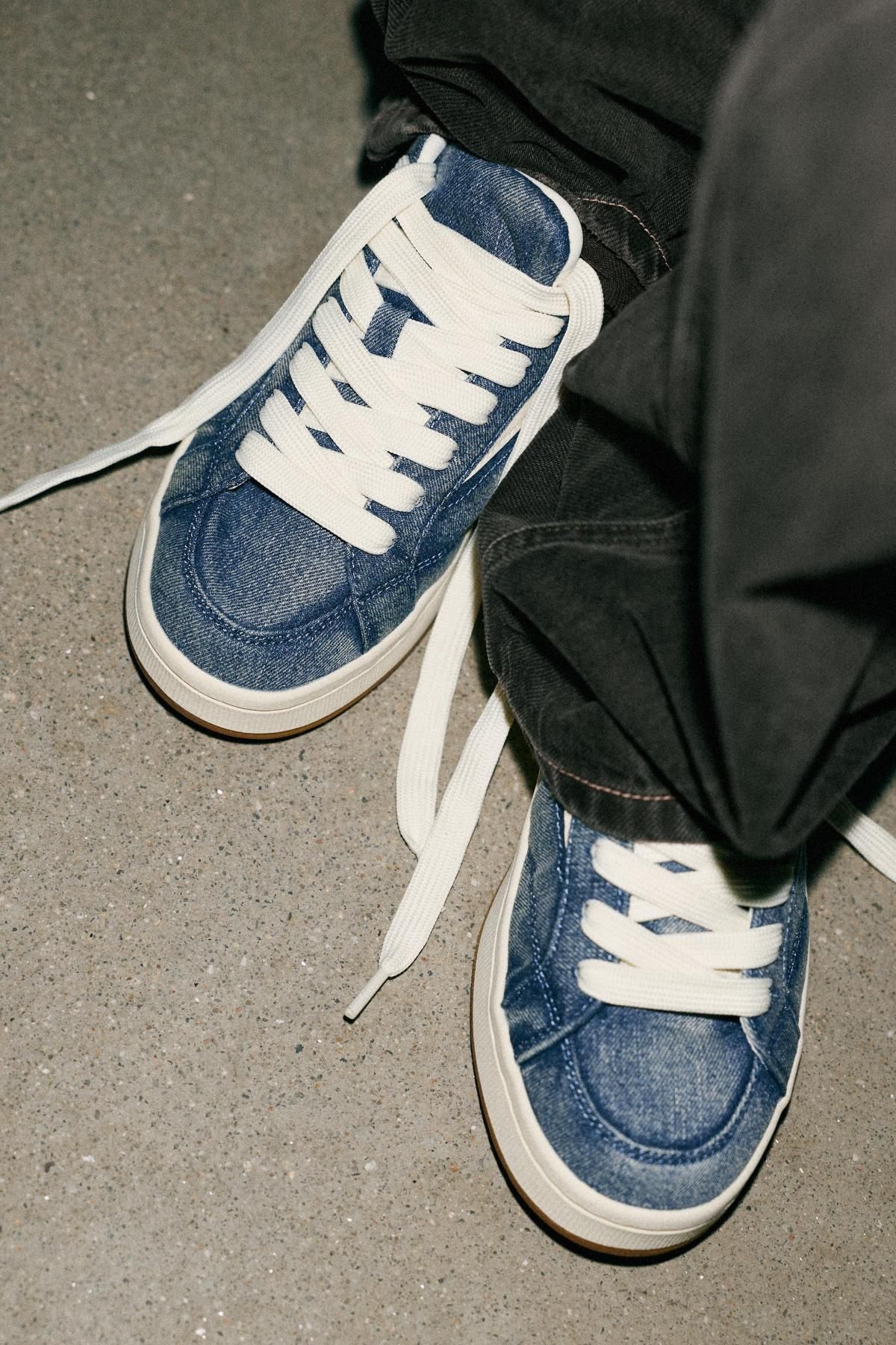 자라 데님 캐주얼 로우탑 스니커즈 5410/610 DENIM BLUE - 상세 이미지 4