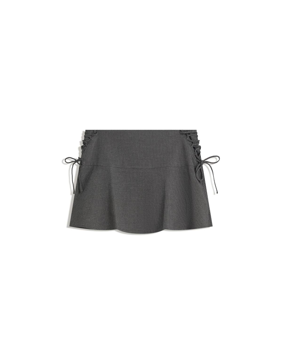 버쉬카 테일러드 리본 디테일 미니 스커트 6192/710 GREY - 상세 이미지 2