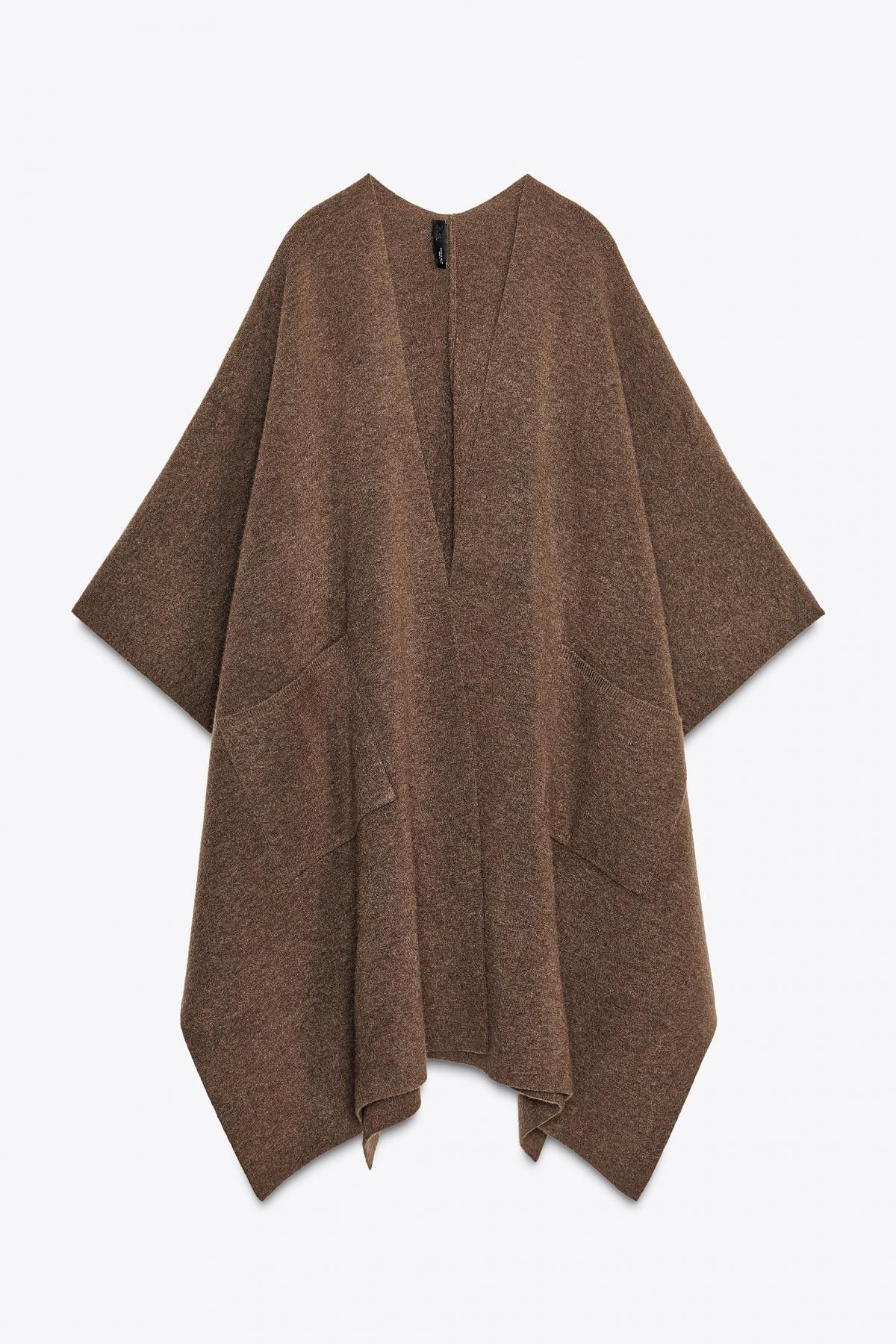 자라 롱 니트 케이프 3739/216 CAMEL