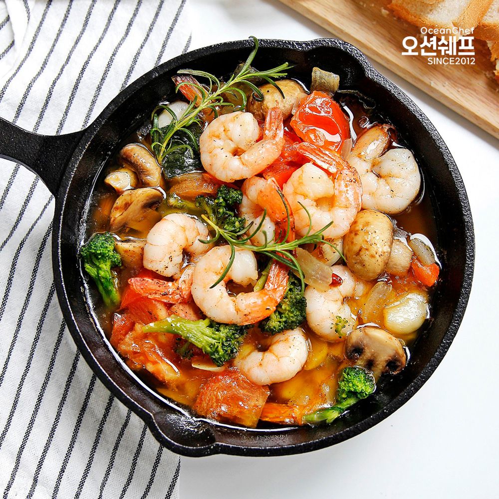 오션쉐프 감바스 알 아히요 밀키트 새우 요리 냉동 간편식 280g, 1개 - 상품 이미지