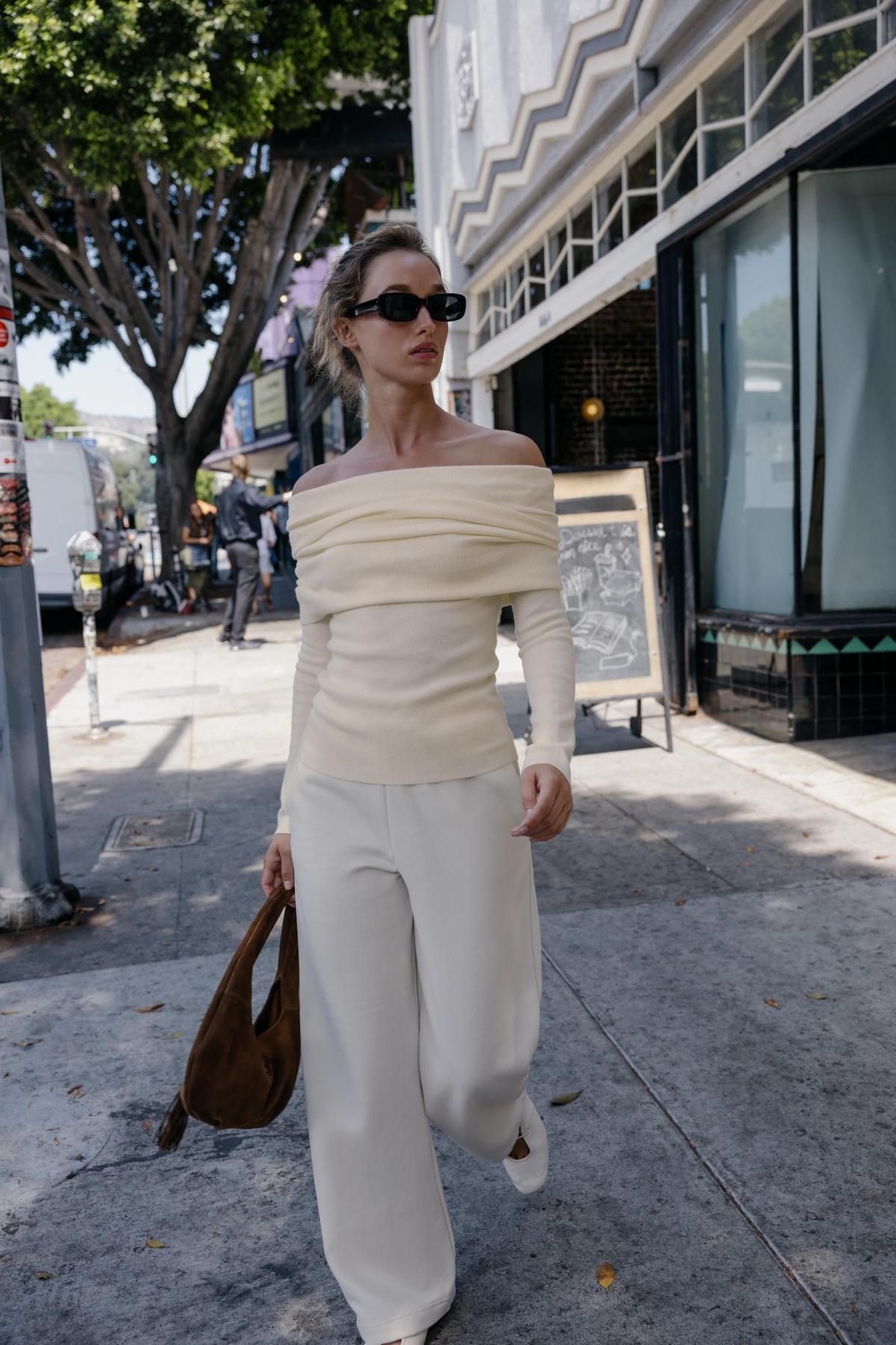 자라 와이드핏 베이직 플러시 와이드 팬츠 3199/631 ECRU - 상세 이미지 3