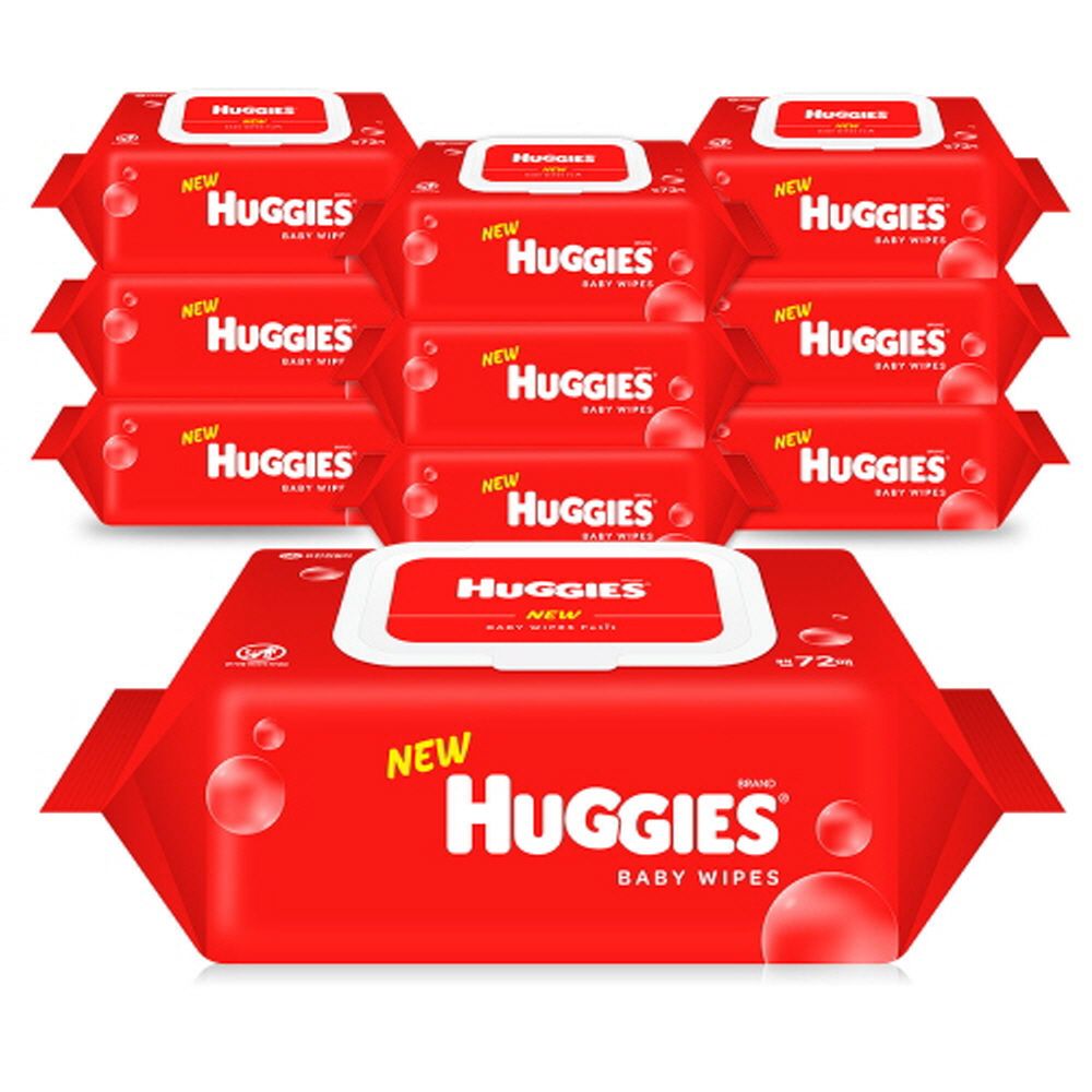 NEW 하기스 레드 물티슈 72매X10팩