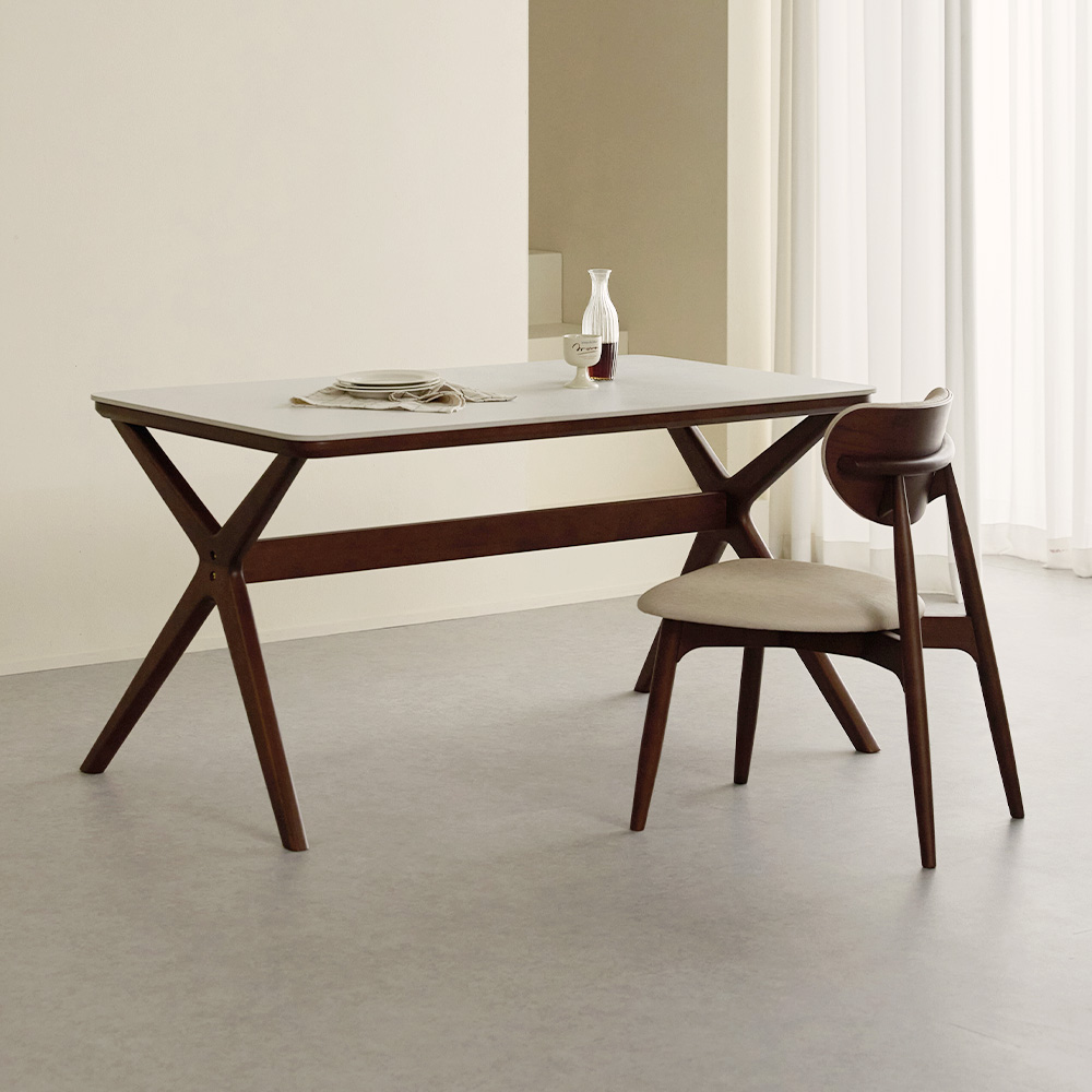 [EVENT]포르테 카페 테이블 고급 천연 원목 세라믹 4인용 식탁 세트 1400