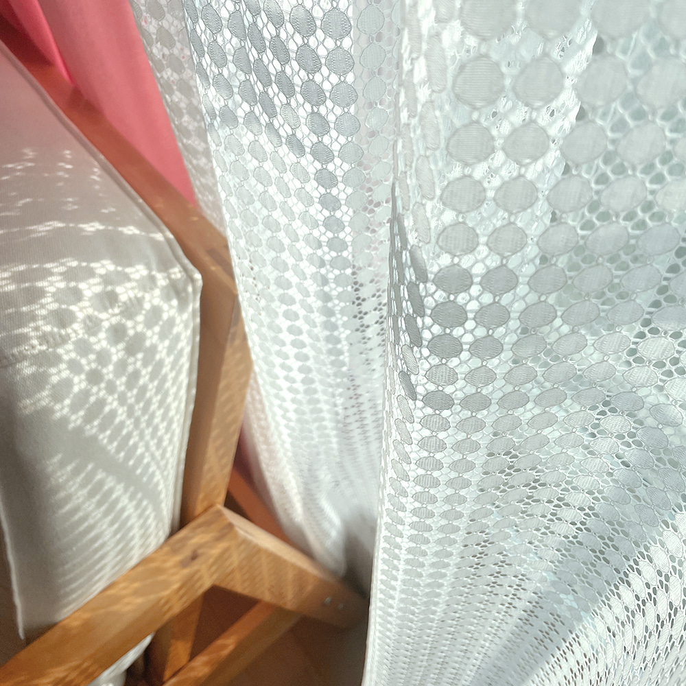 바이아미 서클 레이스 빈티지 방염 카페 커튼