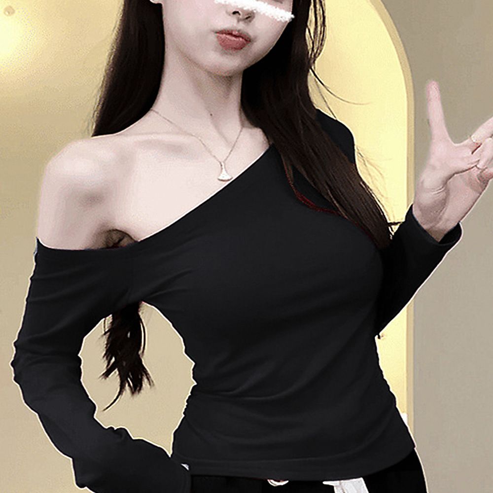 엘로안 원숄더티셔츠 긴팔 무지 슬림핏 AG3072 - 상세 이미지 4