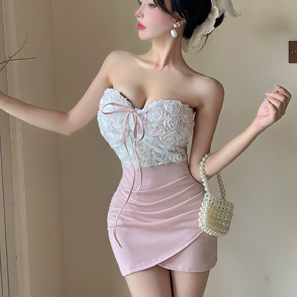 소엔느 섹시원피스 플라워 랩 캡내장 AI0371 - 상세 이미지 4