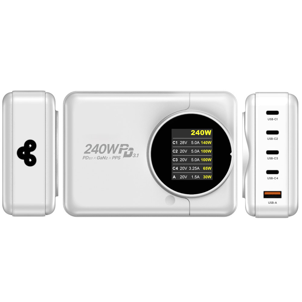 200w 접지형 고속 멀티충전기 맥북 C타입 200PD-GAN2 100WLED 케이블세트 - 상세 이미지 5