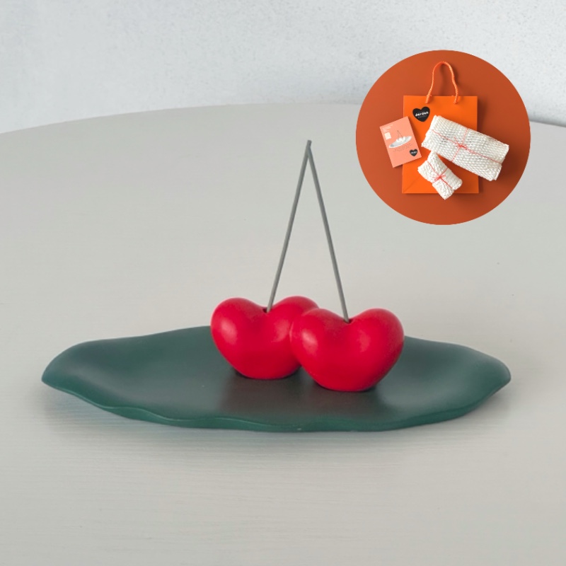 다르단 제스모나이트 하트 체리 인센스 홀더 향받침대 나그참파 - 상품 이미지