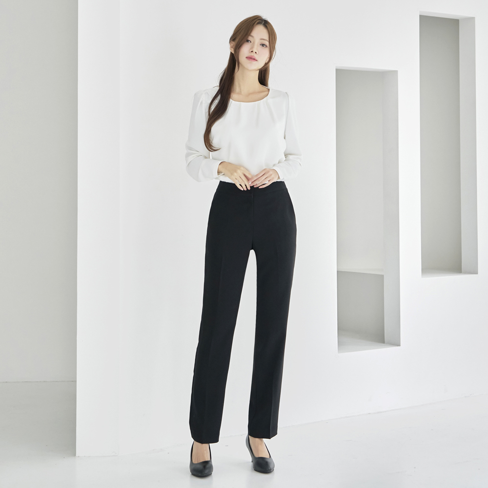여자 정장 히든버튼 일자 팬츠 유니폼 면접 아나운서  [Y날개 바지] - 상세 이미지 5