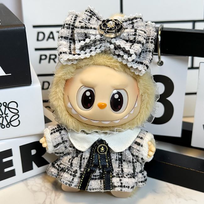 15cm 17cm 인형옷 라부부 인형 호환 트위드 원피스 세트 - 상세 이미지 2