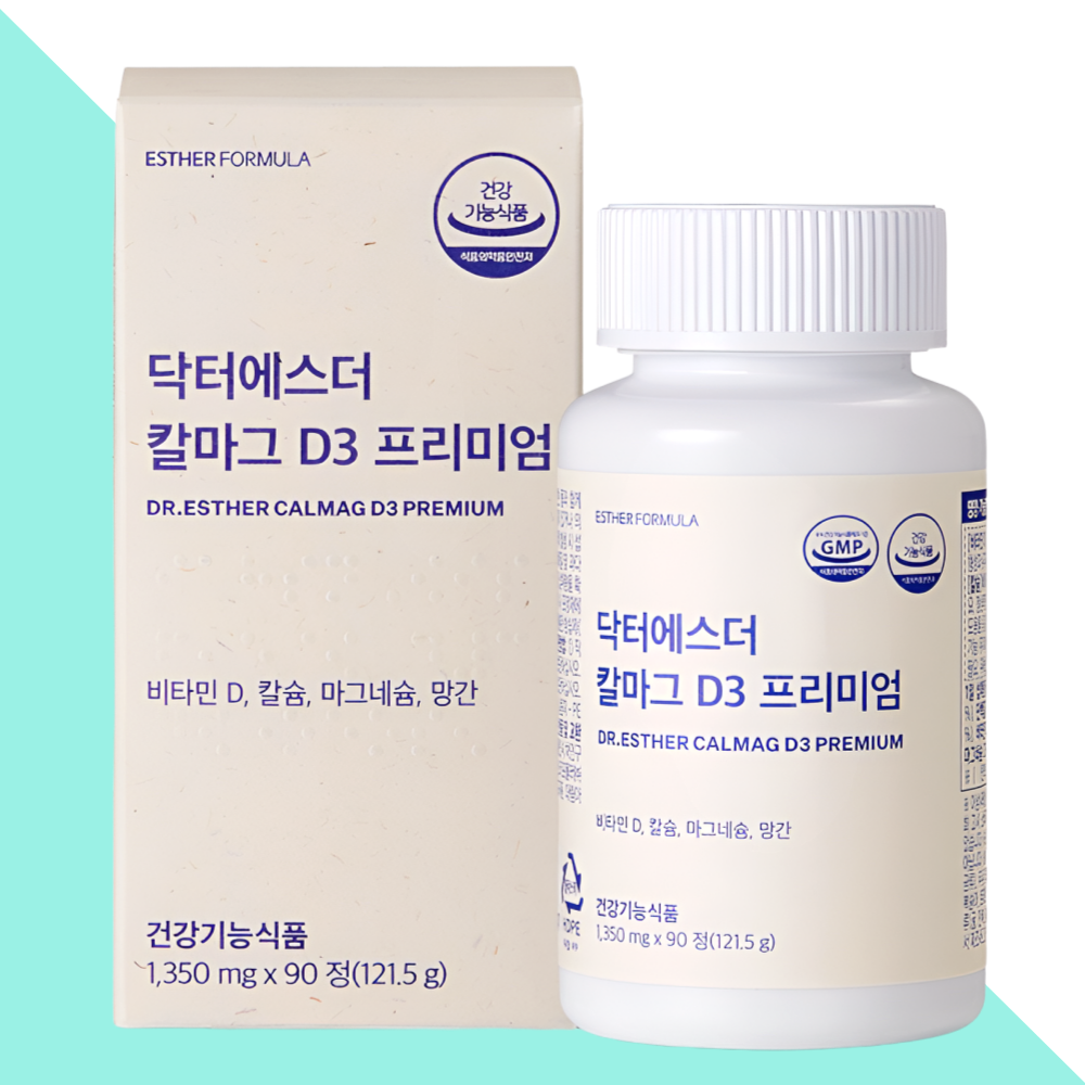 닥터에스더 칼슘 칼미디 칼마그D3 프리미엄 여에스터 90정X1개 - 상품 이미지