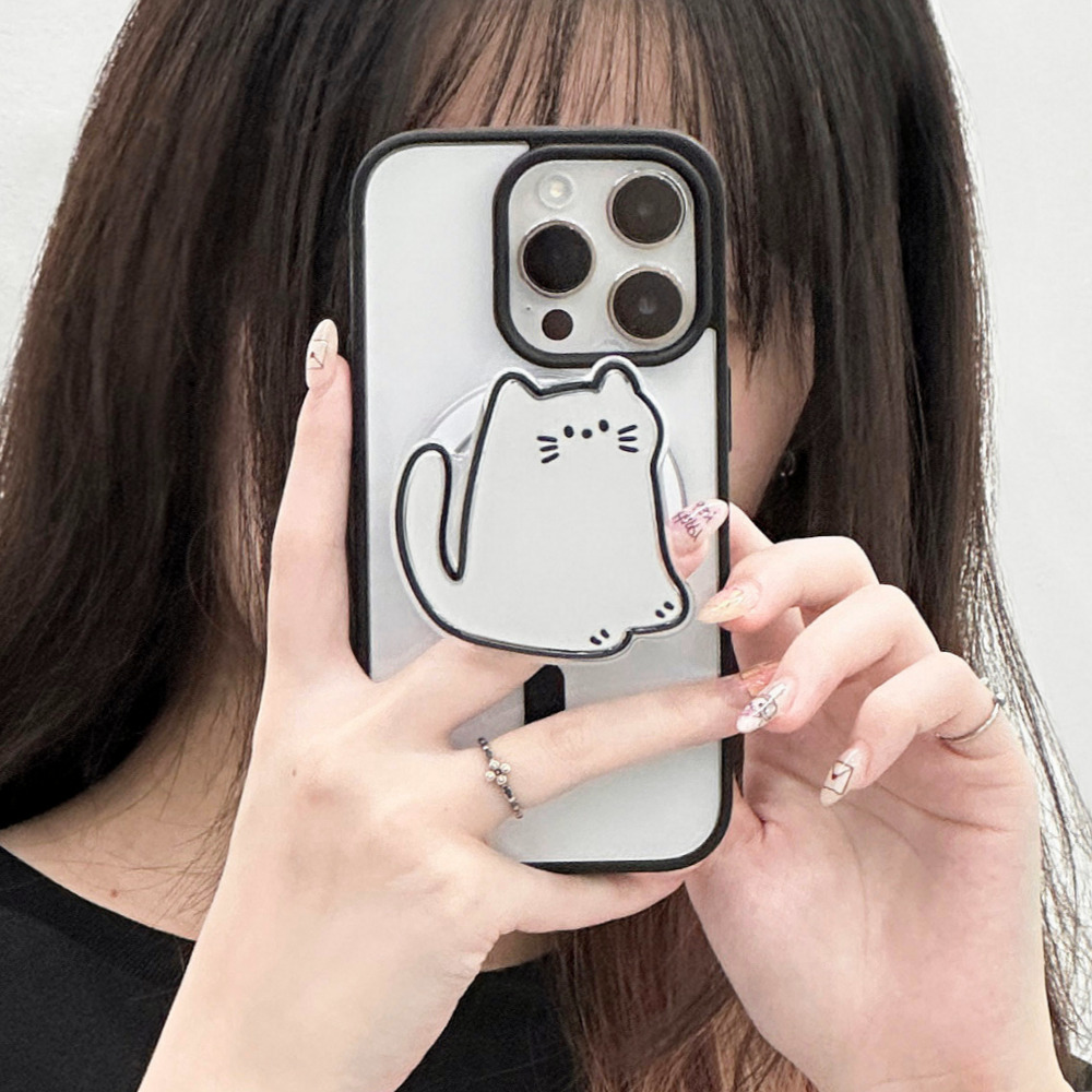 고양이 미러 그립 톡홀더 핸드폰 귀여운 마그네틱 자석 스마트톡 이미지 7