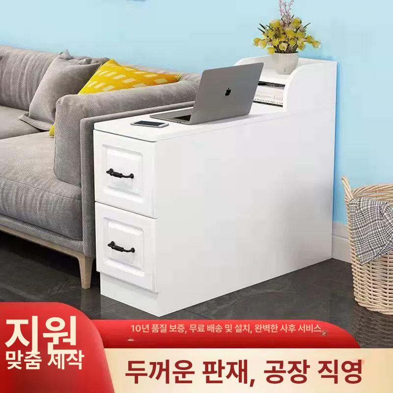 침대 선반 캐비닛 흰색 사이드 서랍 따뜻한 틈새수납장 따뜻한 화이트 한 서랍 60 25 60 - 상세 이미지 3