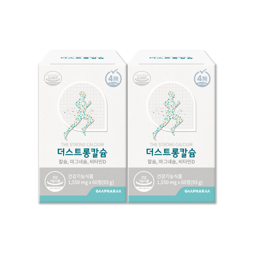 더스트롱 칼슘 마그네슘 비타민D 골다공증 임산부 칼마디 영양제 60정, 2개