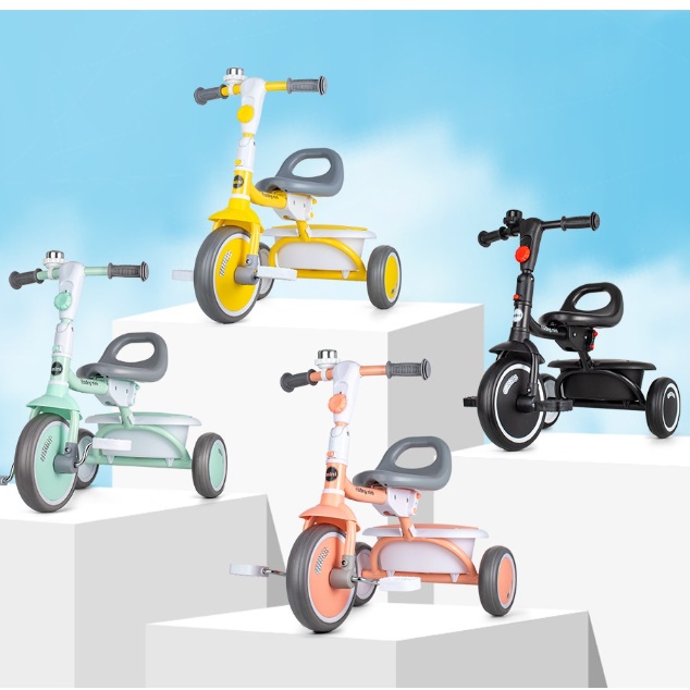 휴대용 유아 자전거 두돌 영유아 아기 세발 자전거 3살 자전거
