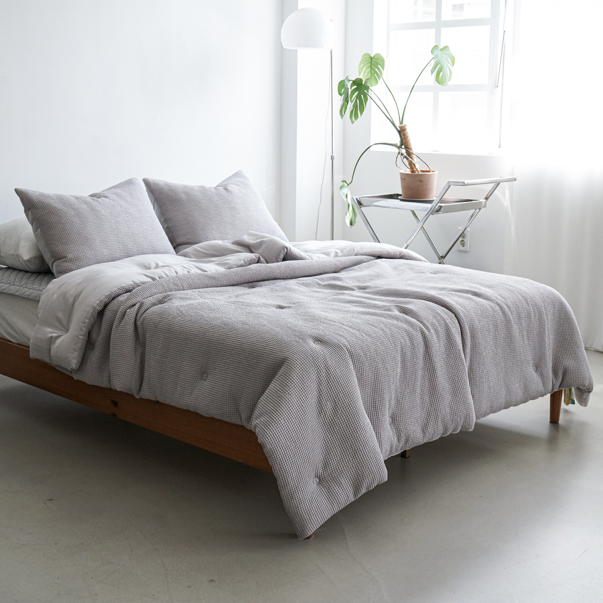 소프넬 모달 와플 차렵이불 사계절 가을이불 그레이, Q(퀸)