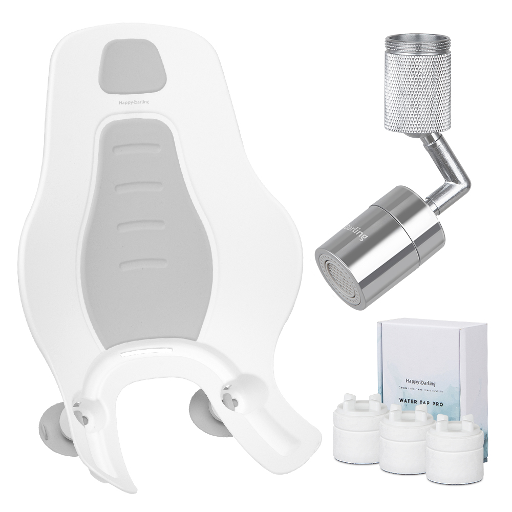해피달링 아기 수전 세면대 워터탭 프로 720도 연장 탭 수도꼭지 + 애기 비데
