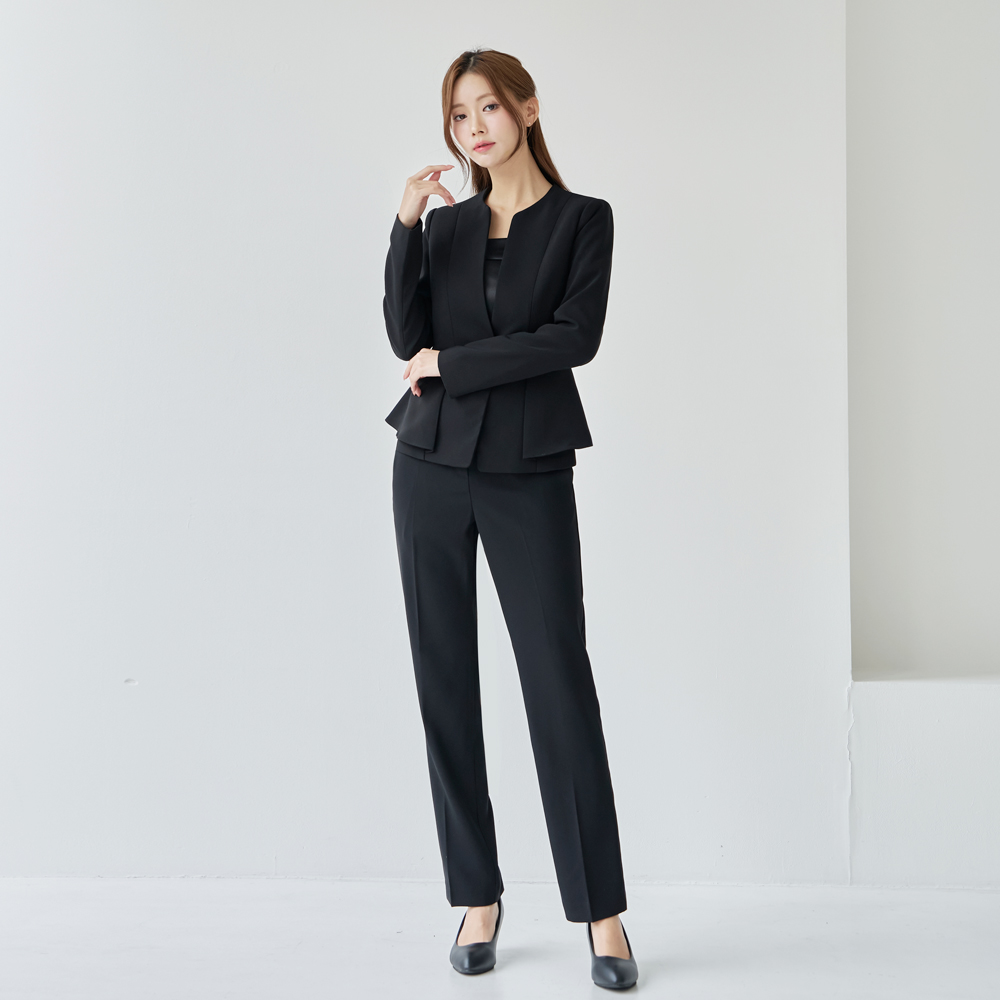 여자 정장 히든버튼 일자 팬츠 유니폼 면접 아나운서  [Y날개 바지] - 상세 이미지 4