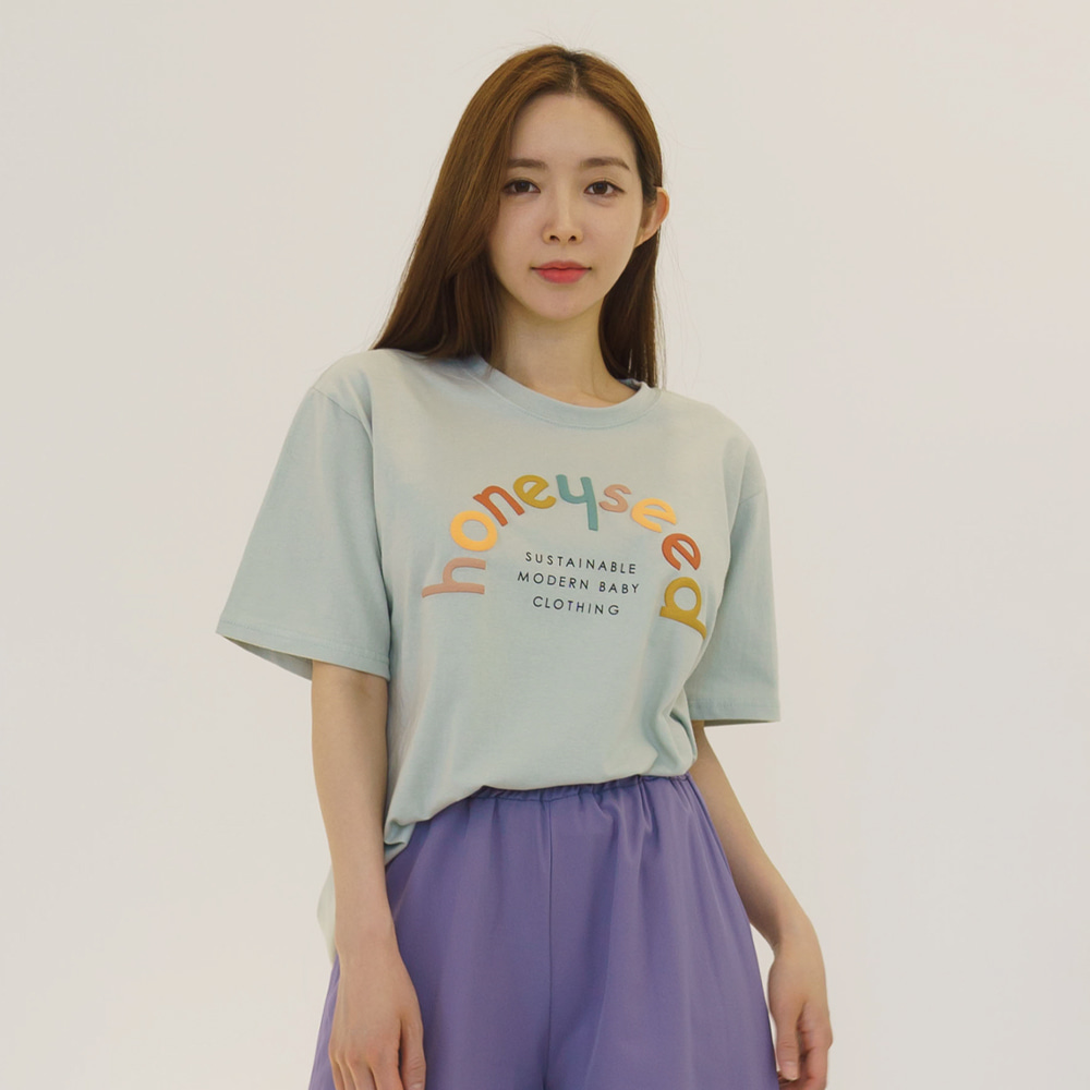 허니엠보 여성 반팔 면티셔츠 루즈핏 이너 여름 데일리룩 제품 이미지