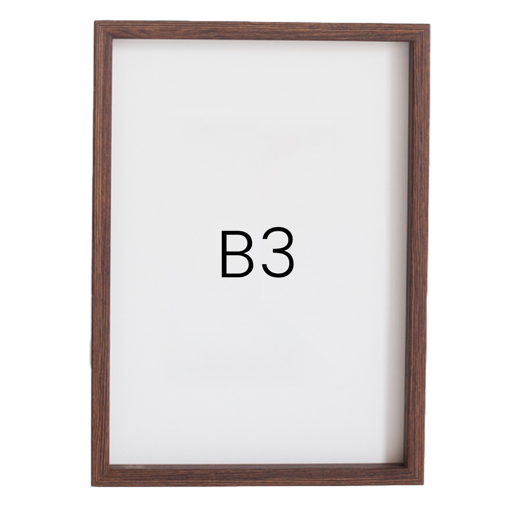12mm레프 원목액자 우드 웨딩 전시회 맞춤 프레임 틀 B3 364x515mm, 밤색 - 메인 이미지