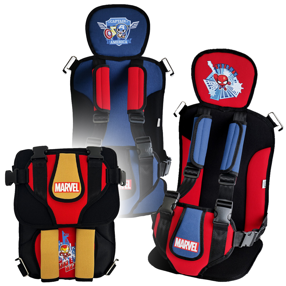 국내생산 충돌테스트통과 마블 정품 캐릭터 휴대용 주니어 카시트