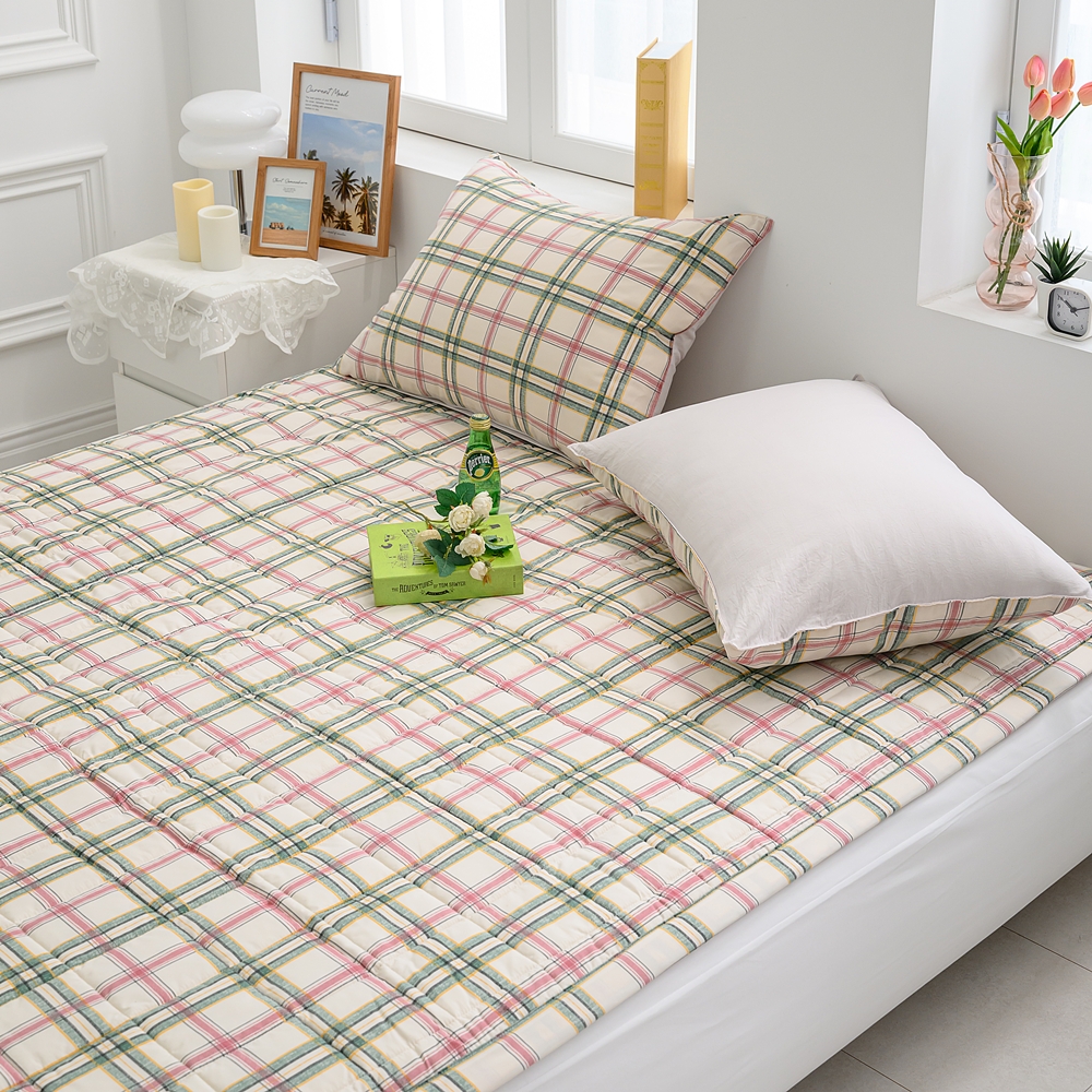 나라데코 체크 소프트워싱 먼지없는 사계절 밴딩 침대패드 SS