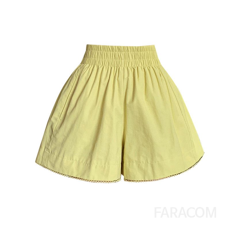 여성용 여름 레이스 하이웨이스트 A라인 치마반바지 캐주얼 다용도 스타일 편안한 착용감 시원한 루즈핏 팬츠 데일리 외출용 - 상세 이미지 5