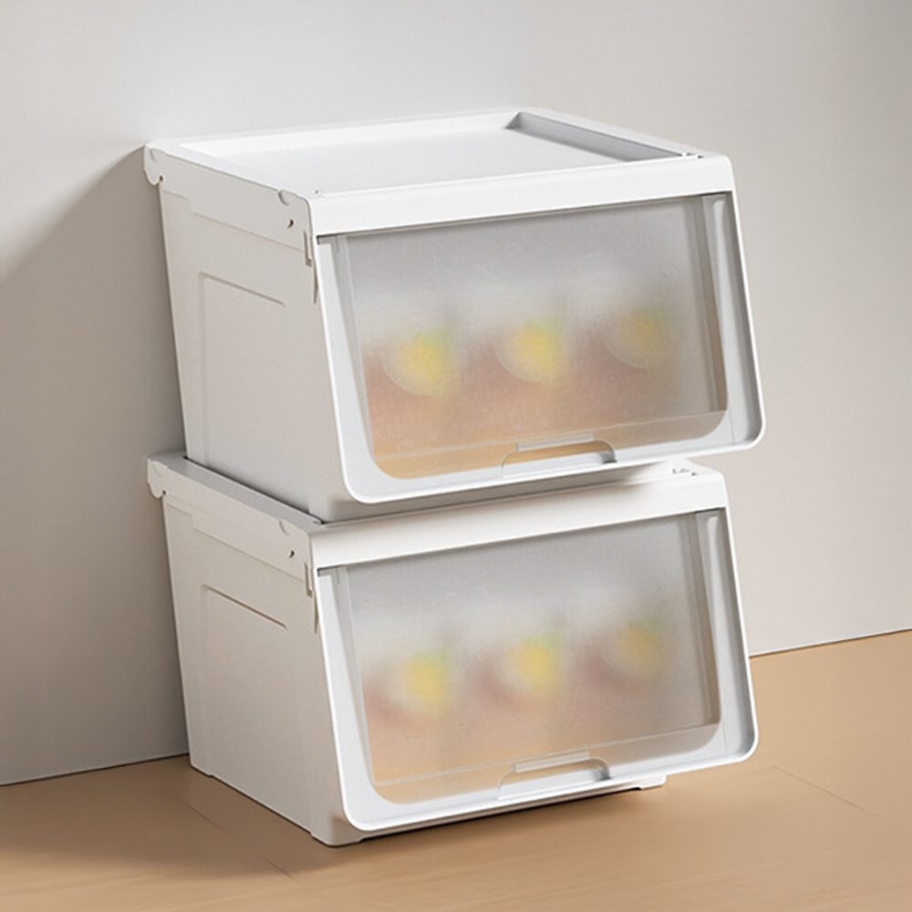 적층형 리빙박스 플라스틱 옷정리함 팬트리 옷장 수납 박스 정리함 S