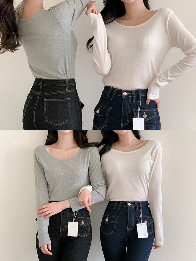 올데이 여리핏 골지 티셔츠 ts4000 이미지 4